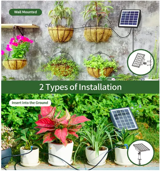 Applicable to a Variety of Scenarios Solar Irrigation Auto Watering System Solar Automatic Drip Irrigation Kit for Plants