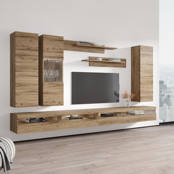 Fly EF5 35TV Wall Mounted Floating Modern Entertainment Center