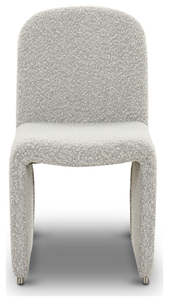 Poly and Bark Sisak Dining Chair  Black  ampWhite Boucle   Contemporary   Dining Chairs   by Edgemod Furniture  Houzz