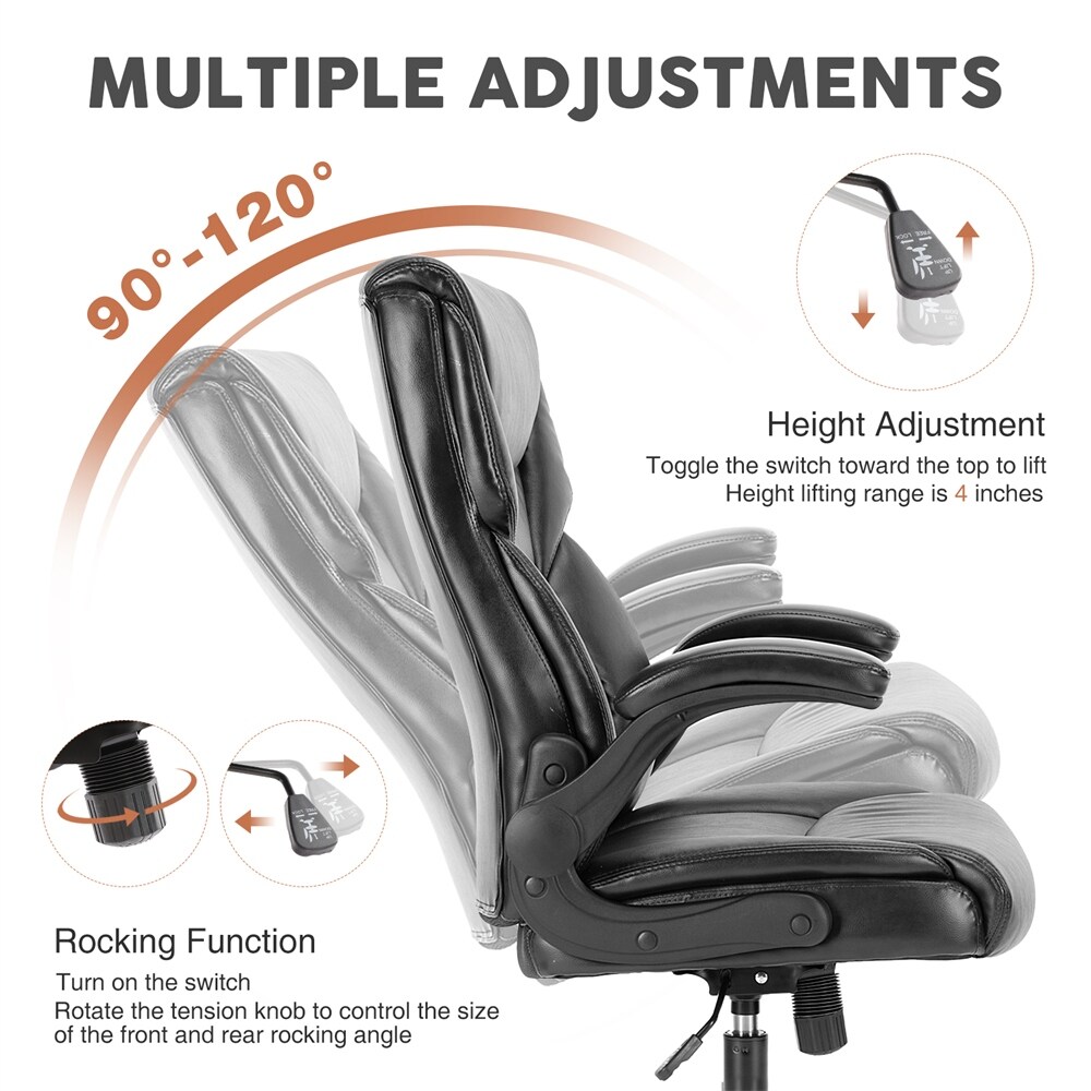 Ergonomic Office Chair with High Back  Flip Up Armrest and Adjustable