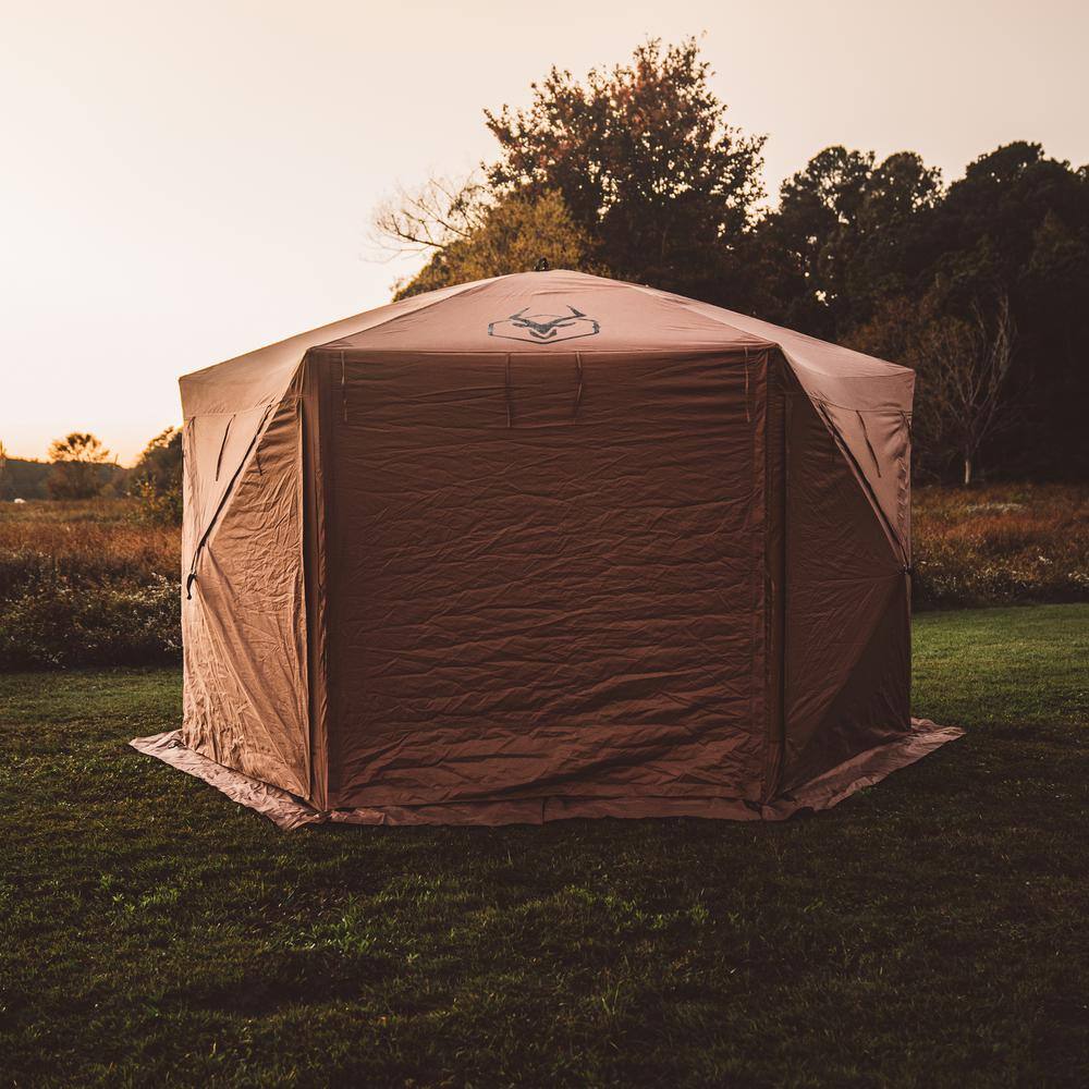 Gazelle G6 Deluxe Portable 8-Person 6 Sided GazeboShade Tent Badlands Brown GG610BR