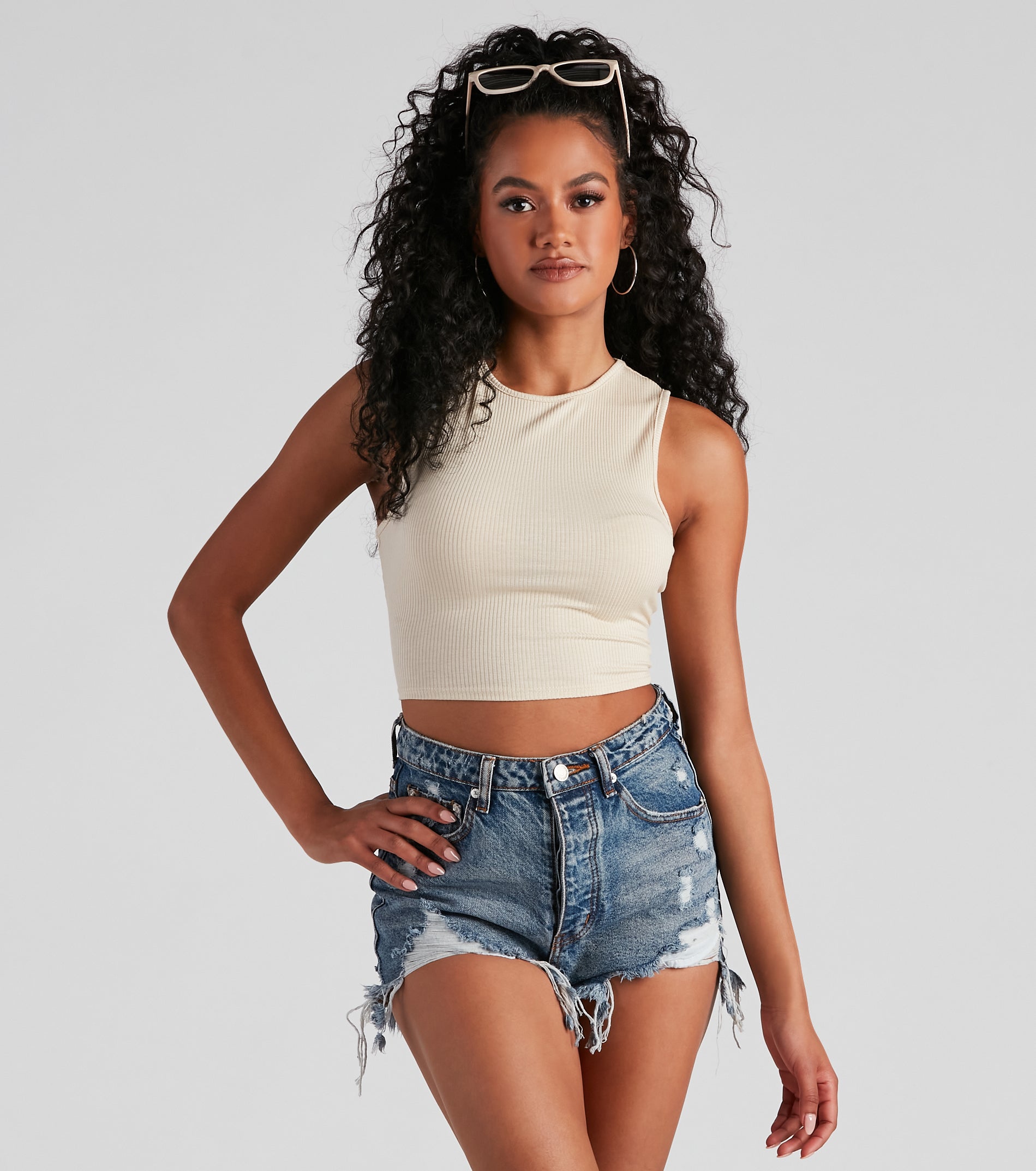 Casual Vibes Crew Crop Top