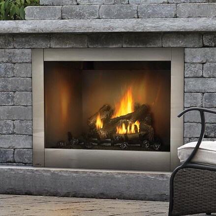 Napoleon Riverside Clean Face 47-Inch Outdoor Built-In Natural Gas Fireplace W/ Millivolt Ignition And Brushed Stainless Steel Face