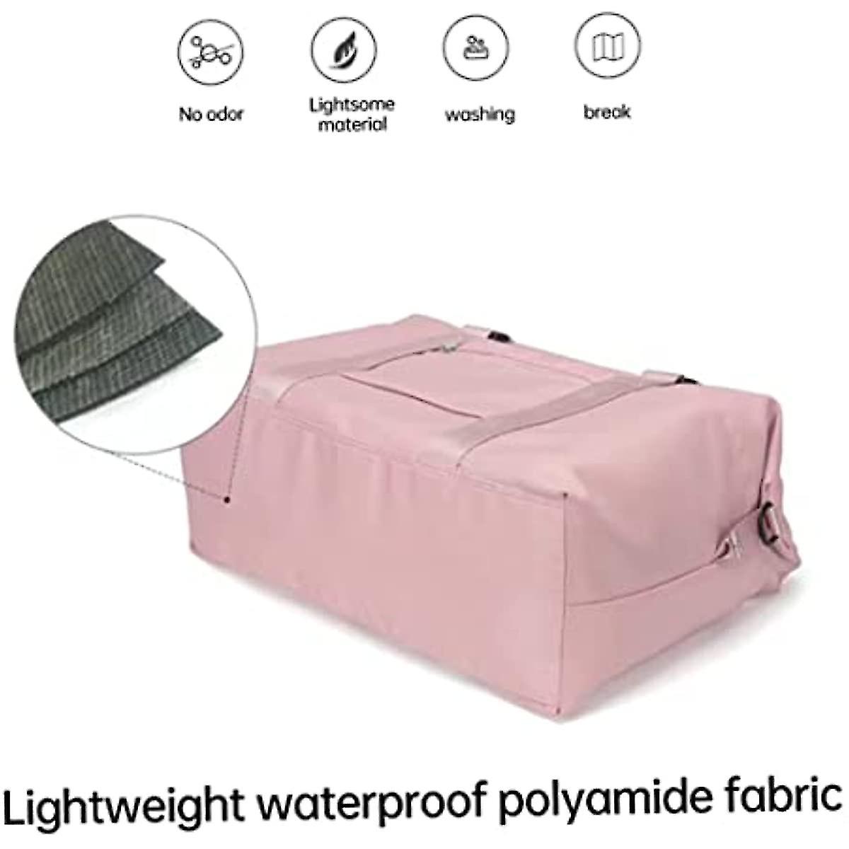 Travel Duffle Bag Waterproof Sports Gym Tote Bag Large Wet Dry Shoulder Weekender Pouch Pink Travel Bag