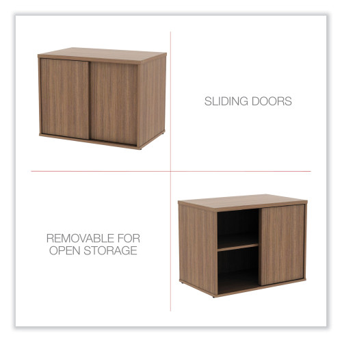 Alera Open Office Low Storage Cabinet Credenza， 29.5 x 19.13 x 22.78， Walnut (LS593020WA)