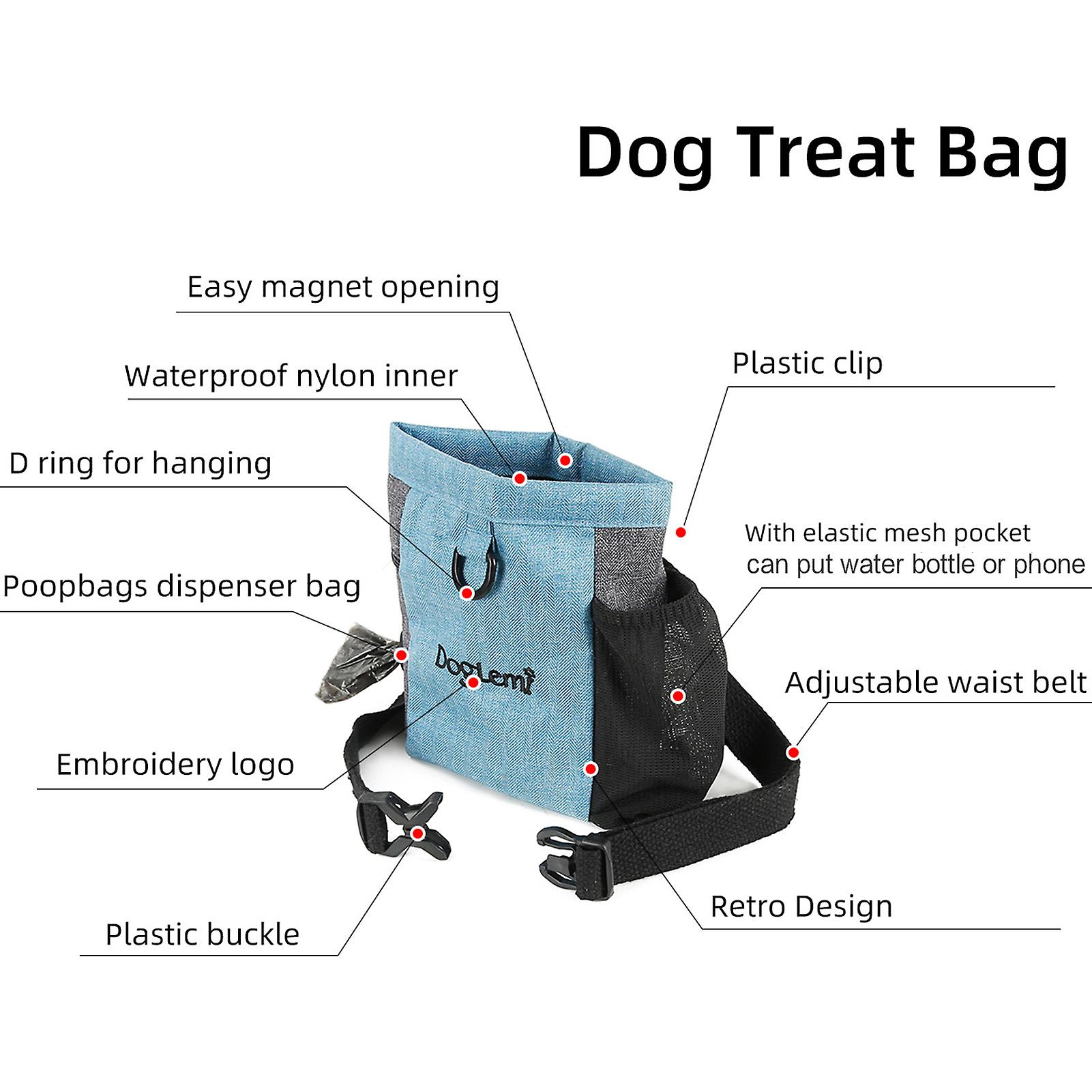 Dog Treat Pouch Food Dispenser Traning Bag Waist Bag Dog Walking Pet Bag Green