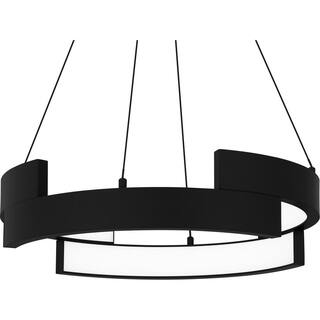 Hampton Bay Mcintosh 33-Watt Integrated LED Matte Black Pendant HD6411B