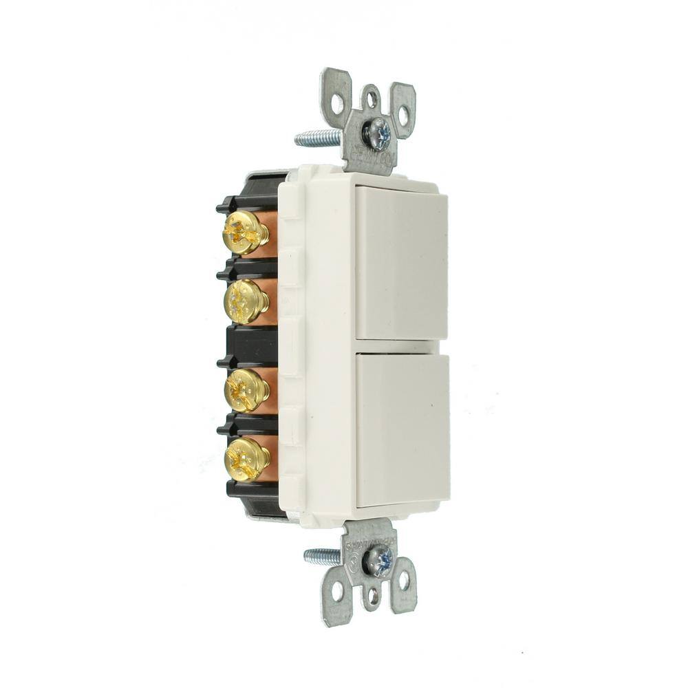 Leviton Decora 15 Amp 120-Volt 3-Way Combination Rocker Switch White R42-05643-0WS