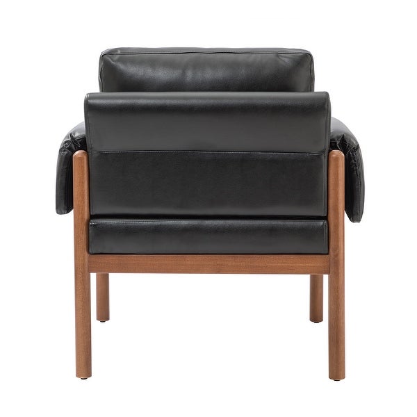 Tiago Comfy Living Room Accent Armchair with Solid Wood Legs by HULALA HOME