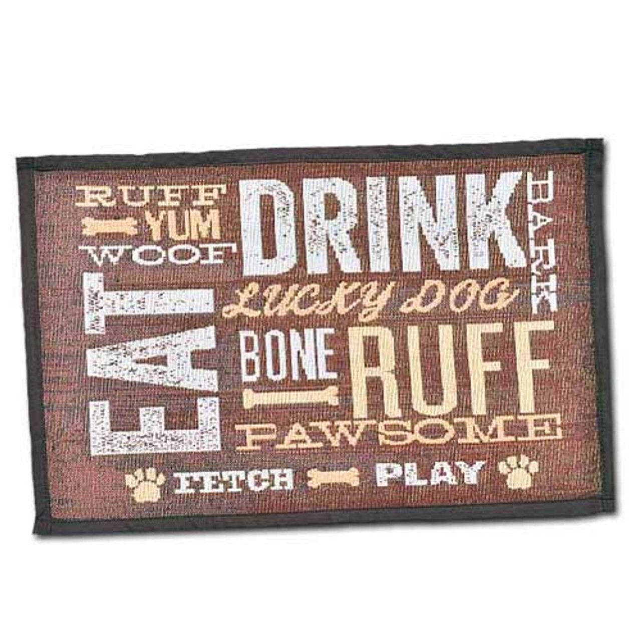 Loving Pets Bella Drink， Eat and Ruff Expressions Fashion Mat For Dogs