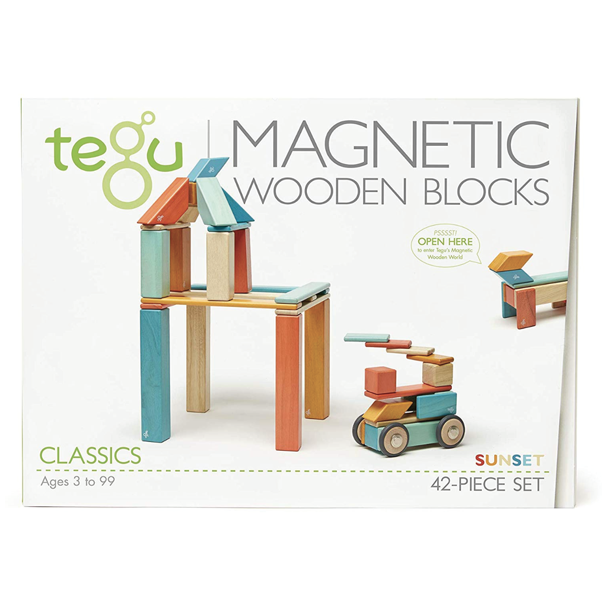 Magnetic Block Set 42 Pc Set - Sunset by Tegu