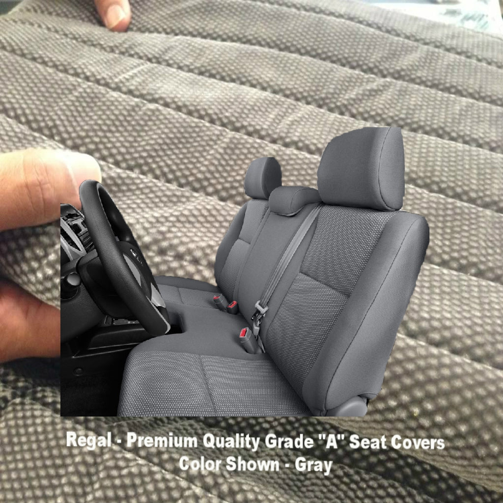 Seat Cover Made to Fit for Toyota Tacoma Reg Cab Bench 3 Adjustable Headrest Custom made Exact Fit A30 (Gray， Grey)