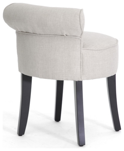 Millani Linen Lounge Stool   Transitional   Armchairs And Accent Chairs   by BisonOffice  Houzz