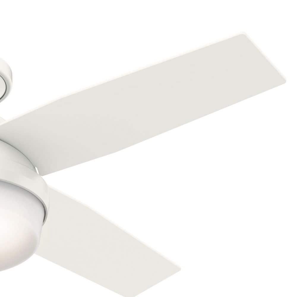 Hunter Dempsey 44 in Low Profile LED Indoor Fresh White Ceiling Fan with Universal Remote