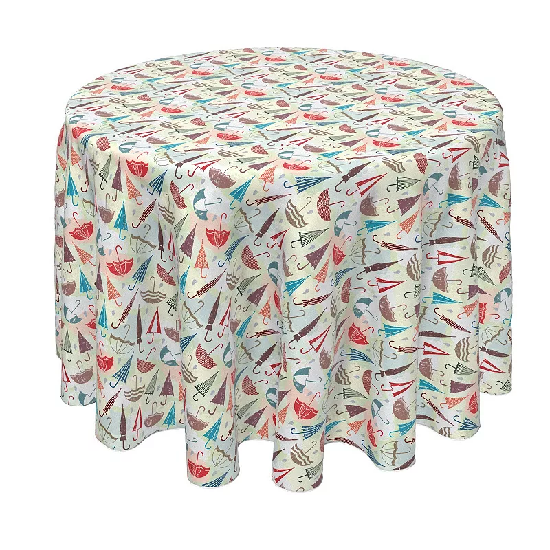 Round Tablecloth， 100% Polyester， 60 Round， Calling for Rain