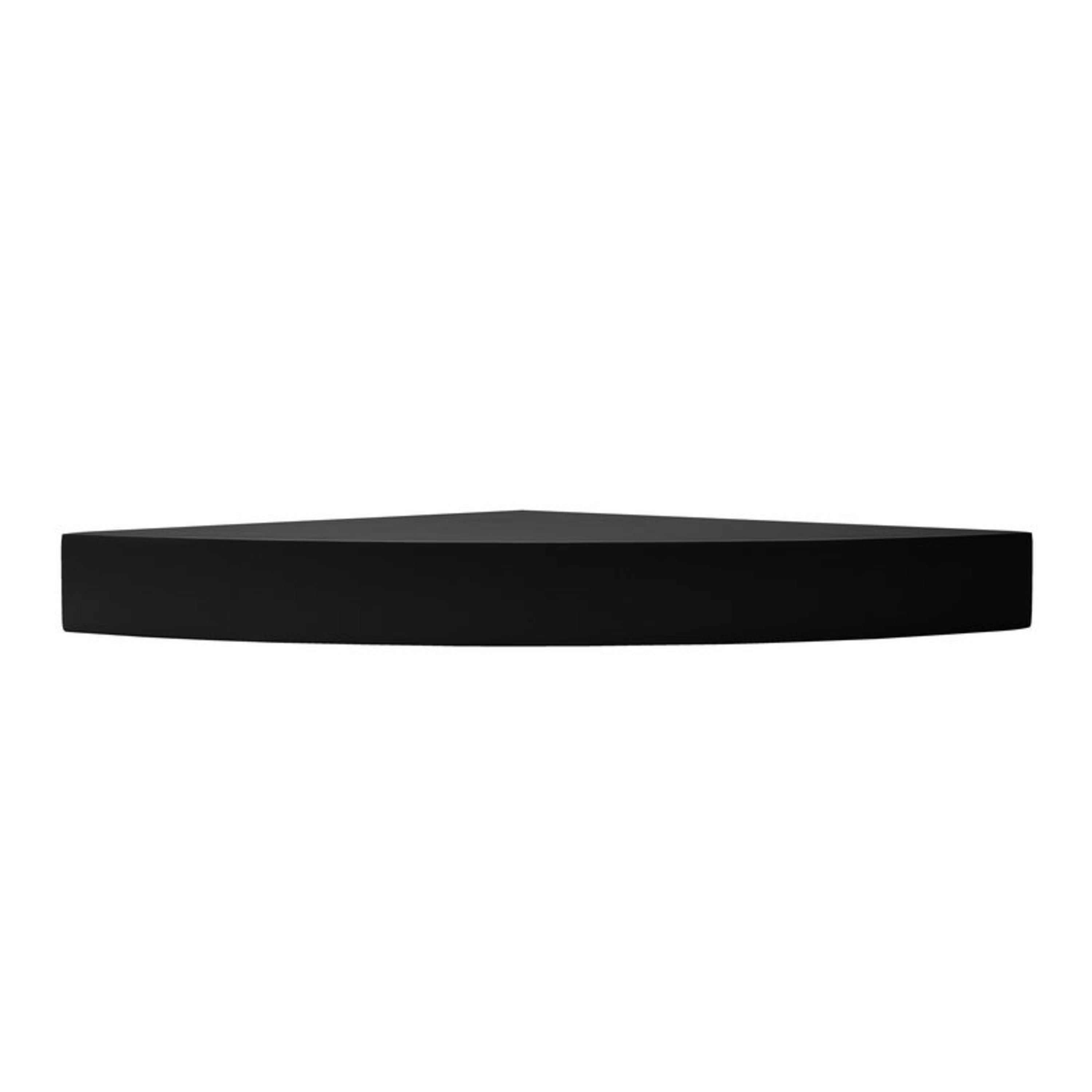 Melannco 12-inch Black Wood Round Chunky Corner Shelf