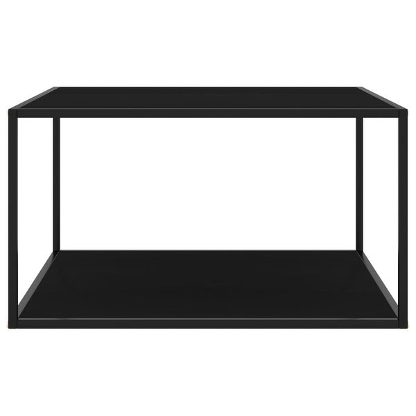 vidaXL Coffee Table Black with Black Glass 35.4