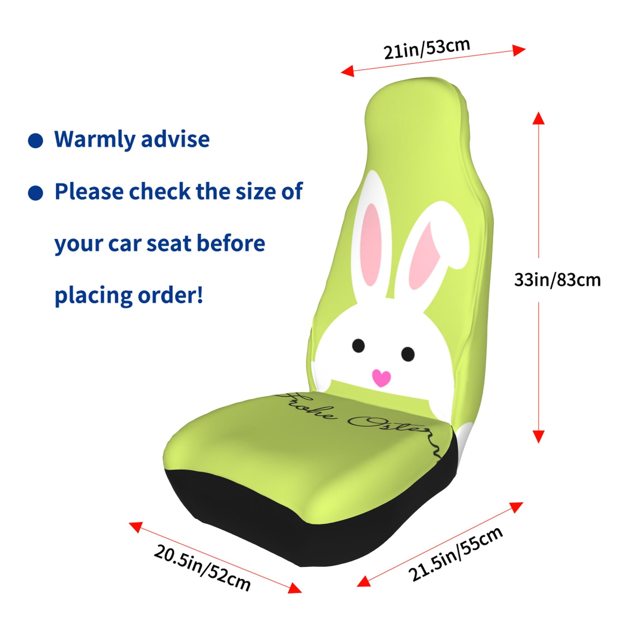 ZICANCN Car Seat Covers Front Seats Only，Easter Bunny Automotive Seat Covers Protectors for Cars Trucks Suv 2 Pack