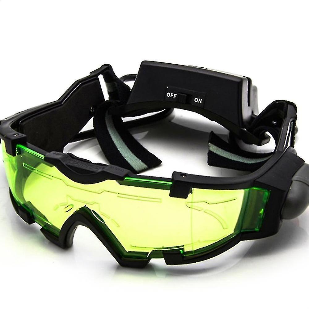 High Quality Night Vision Goggles With Flip Led Light， 1 Piece Green