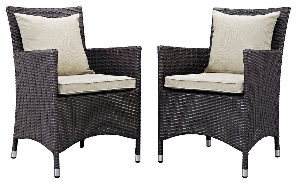 Convene Outdoor Patio Dining Chairs  Set of 2   Tropical   Outdoor Dining Chairs   by Furniture East Inc.  Houzz