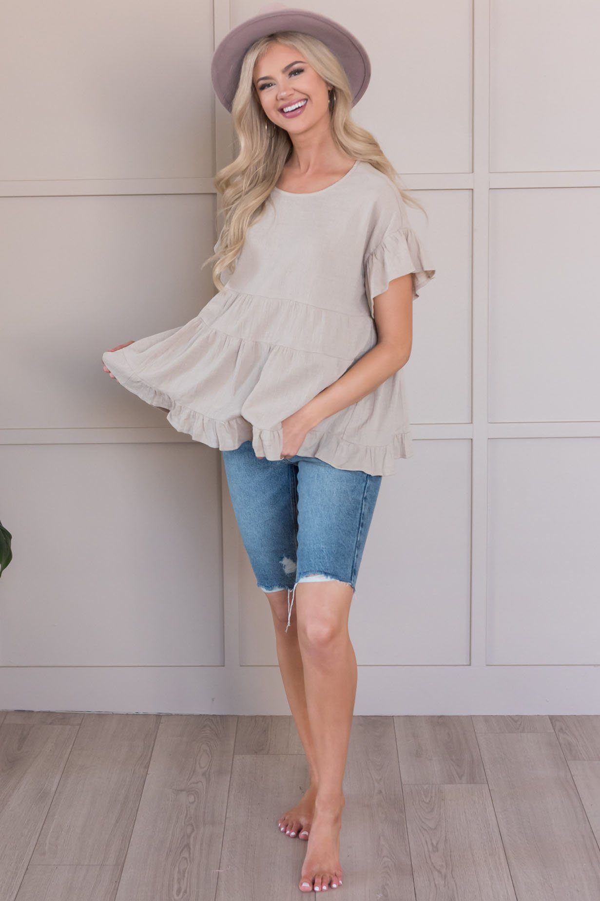 Oh So Thoughtful Modest Tiered Blouse