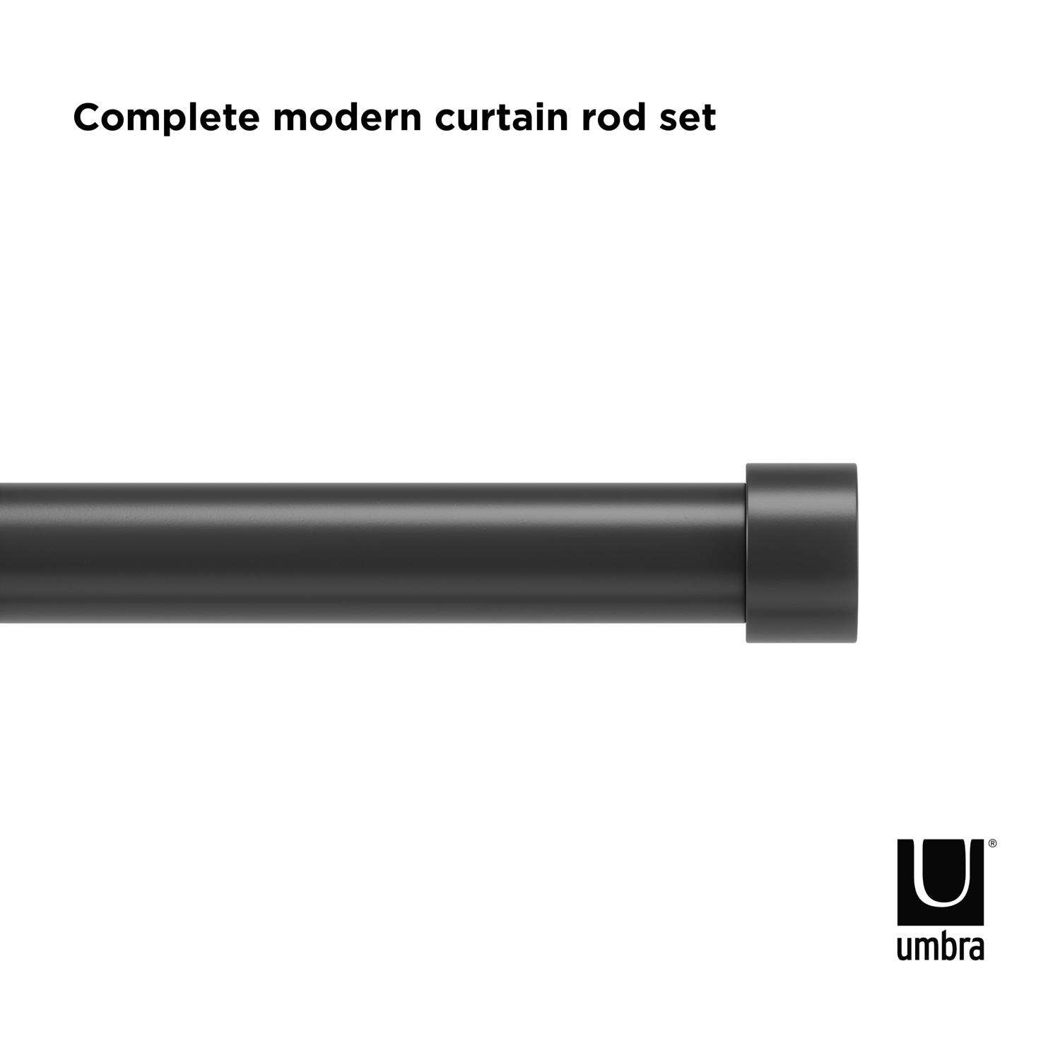 Umbra Cappa Brushed Black Curtain Rod 66 in. L X 120 in. L