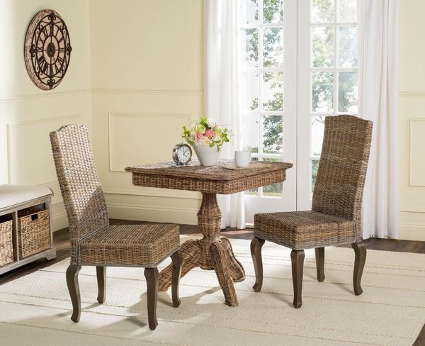 Ryan 18 quotWicker Dining Chair set of 2 Grey   Tropical   Dining Chairs   by Peachtree Fine Furniture  Houzz