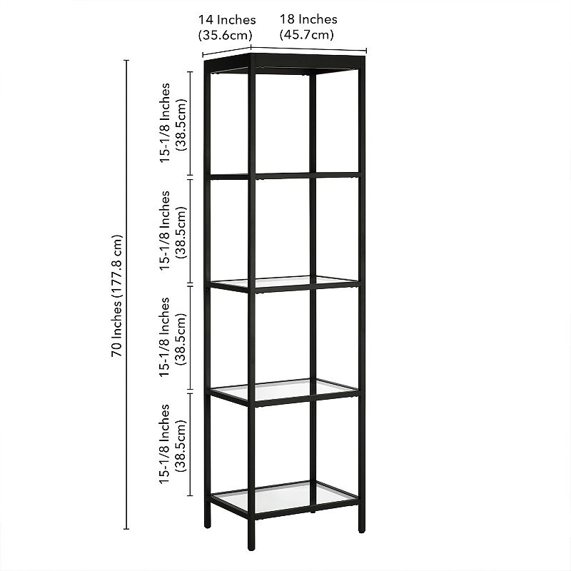 Finley and Sloane Alexis Tall Rectangular 4-Shelf Bookcase