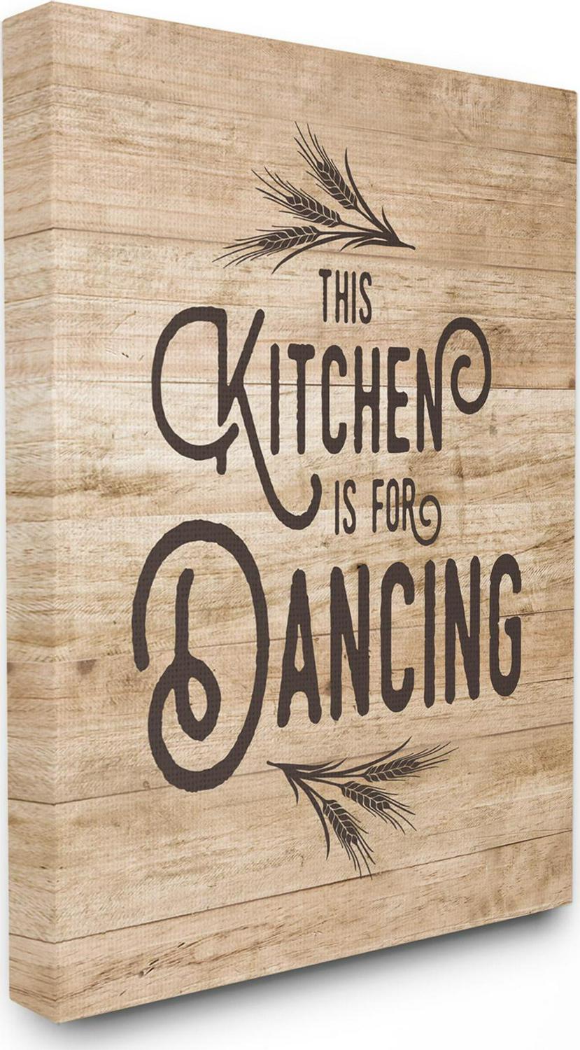 Stupell IndustriesThis Kitchen Is For Dancing Distressed Wood TypographyCanvas Wall Art by Lettered and Lined  Crowdfused