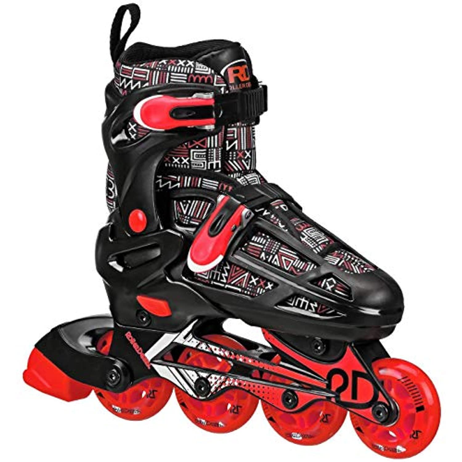 Roller Derby Caspian Boys Adjustable Inline-Quad Combo Skates - RED/Black Size