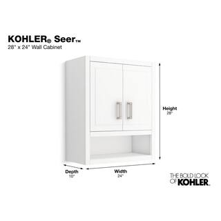 KOHLER Seer 24 in. W Wall Mount Cabinet in White K-33557-ASB-0