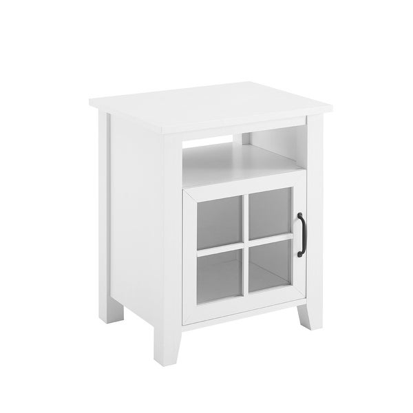 Middlebrook Windowpane-Glass Door Side Table