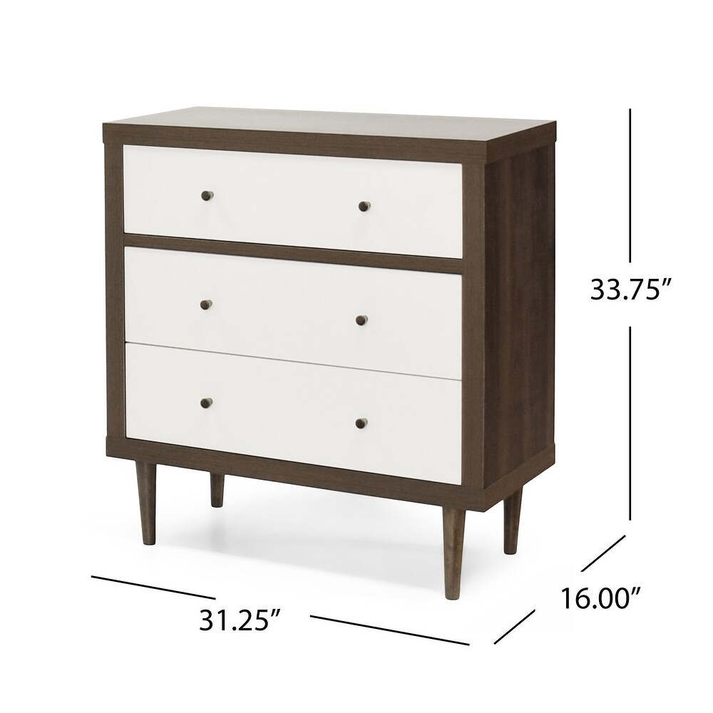 Nystrom 2 Piece 3 Drawer Chest and 4 Drawer Dresser Bedroom Set by Christopher Knight Home