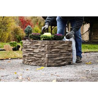 Landecor Raised Garden Bed TanBrown Ledgestones - Composite Polyurethane Natural Look  Feel Stone Garden Planter Box (6-Pack) 60