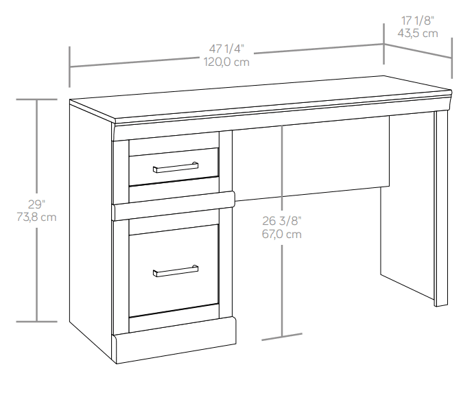 Better Homes & Gardens Glendale Transitional Desk, Dark Oak Finish