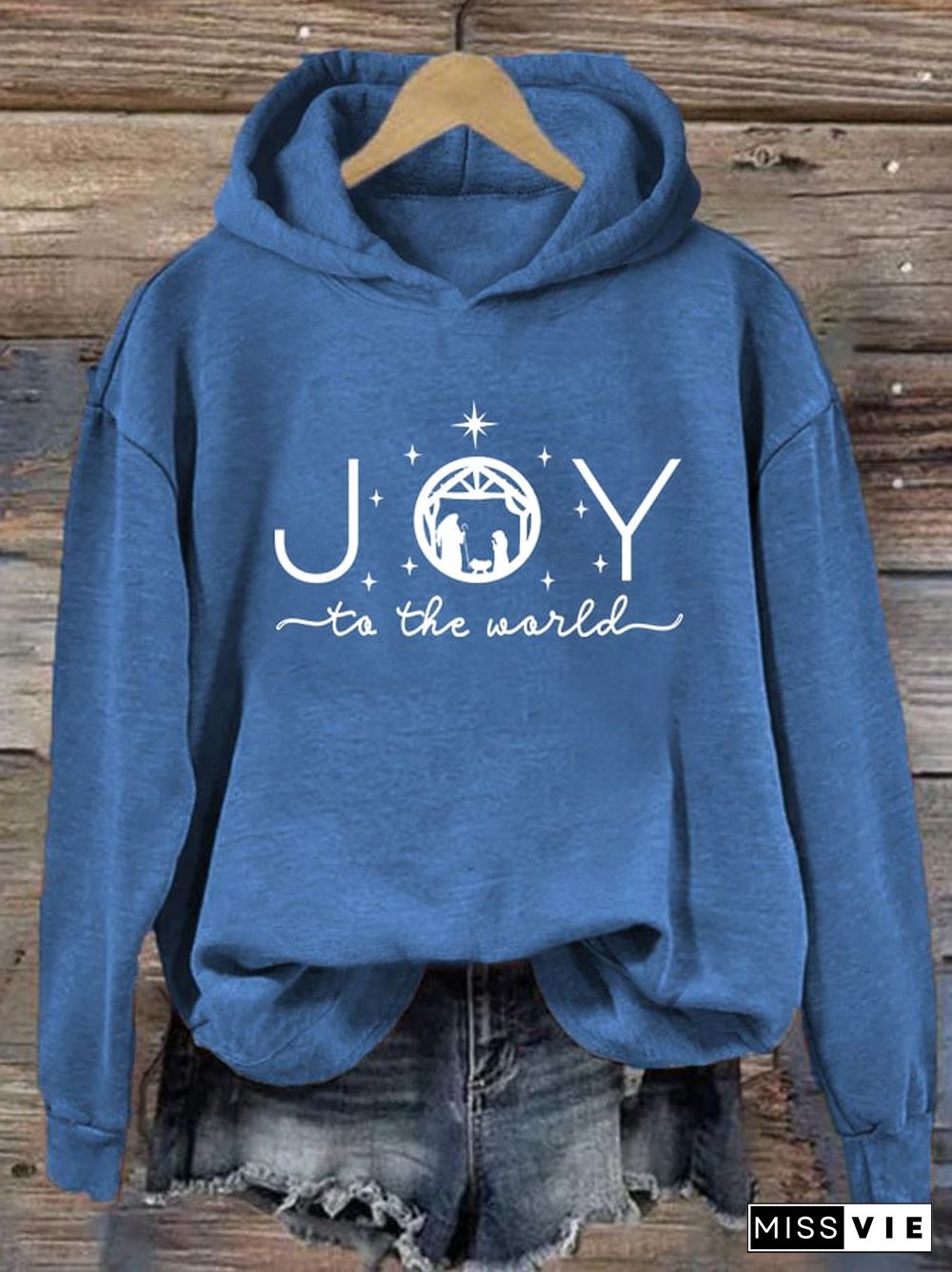 Women's Joy To The World Printed Hoodie