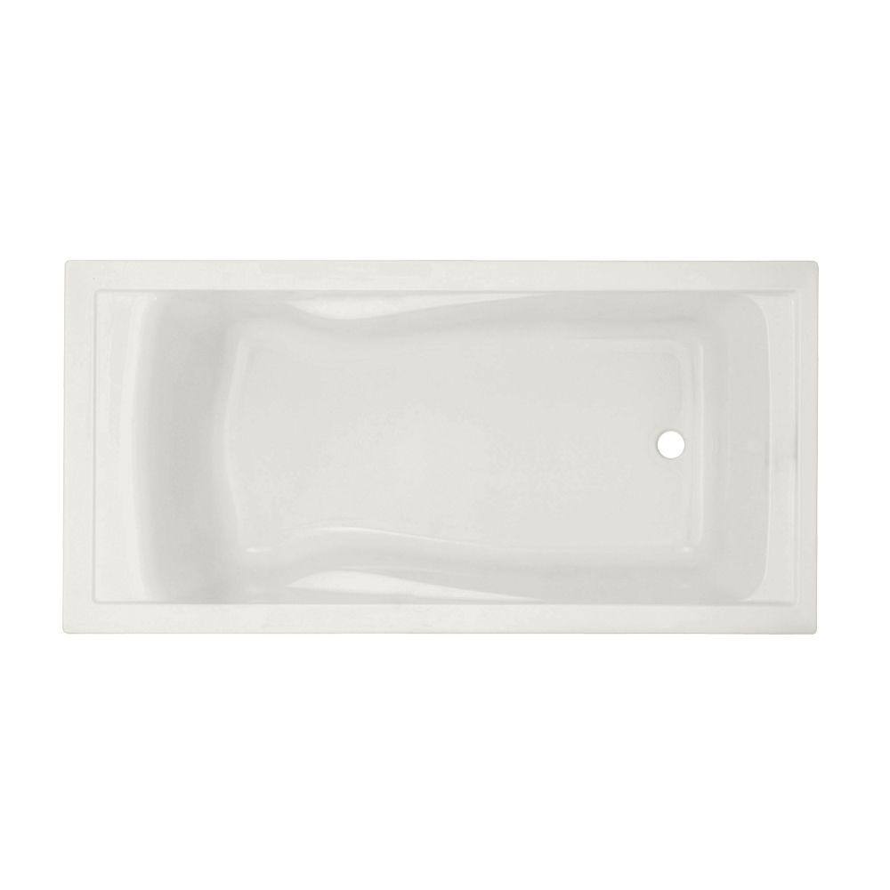 American Standard EverClean 72 in. x 100 in. Rectangular Soaking Bathtub with Reversible Hand Drain in White 7236L.002.020