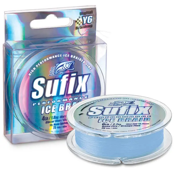 Sufix Performance Glacier Blue Braid Ice Fishing Line