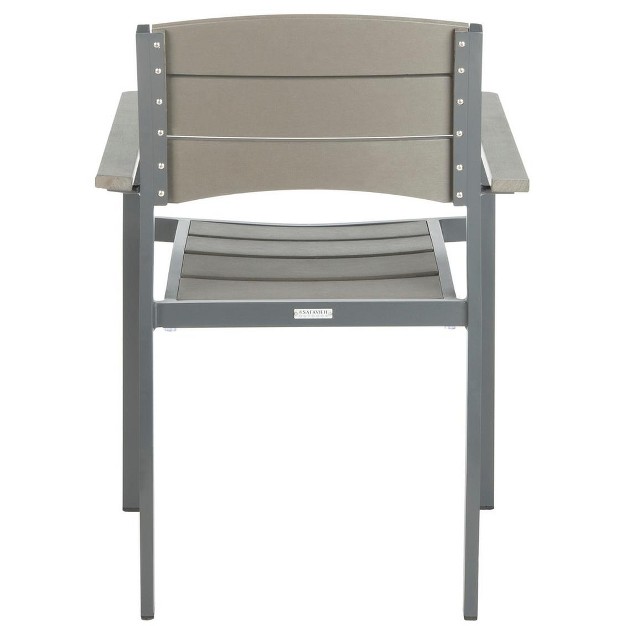 Gerhardt Stackable Chair set Of 2 Grey Safavieh