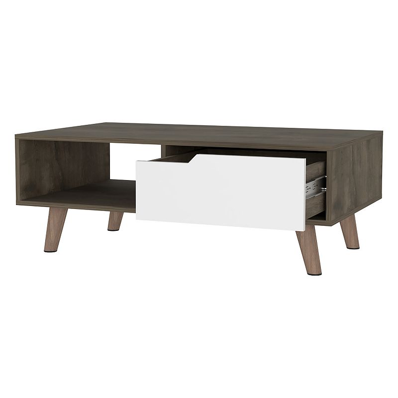 Hamburg Coffee Table 2.0 ， One Open Shelf， One Drawer