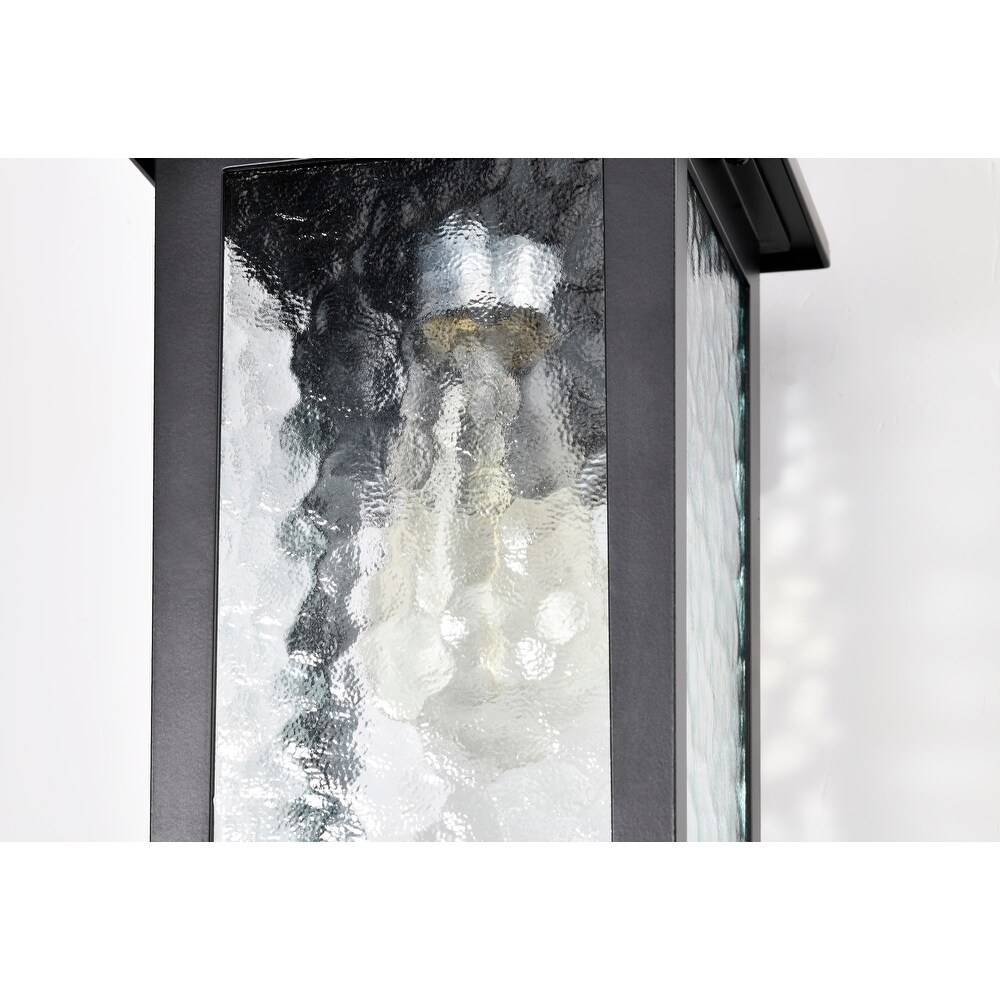 Stillwell Outdoor Small Wall Light Matte Black Finish Clear Water Glass