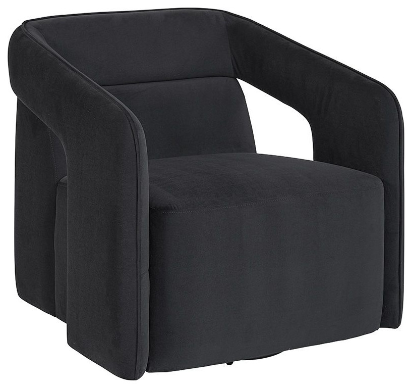 Kendrick Swivel Lounge Chair  Abbington Black   Transitional   Armchairs And Accent Chairs   by Sunpan Modern Home  Houzz