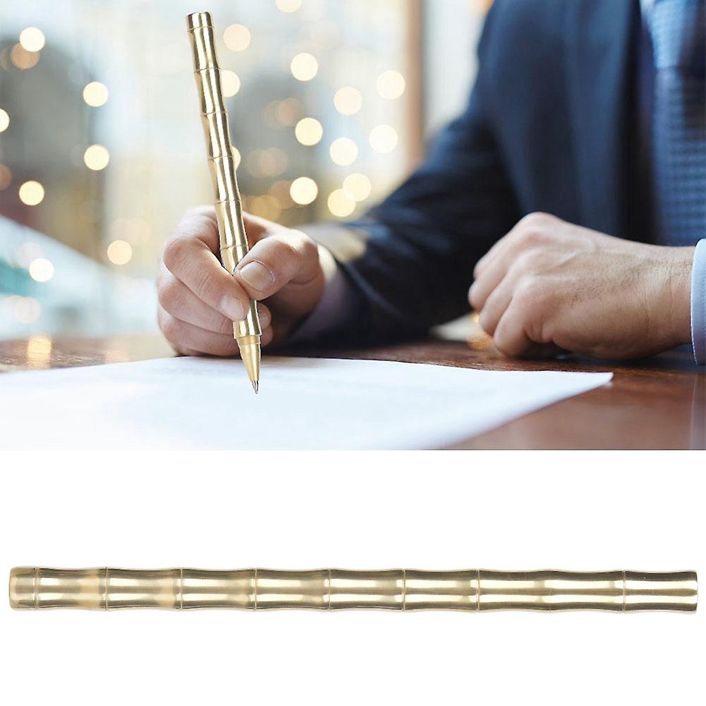 Multi Functional Brass Ball Point Pen Bamboo Pattern Business Signature Writing Pen