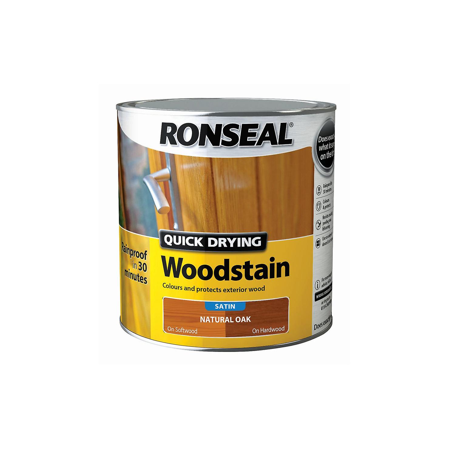 Ronseal Quick Dry Woodstain Satin 2.5L Natural Oak