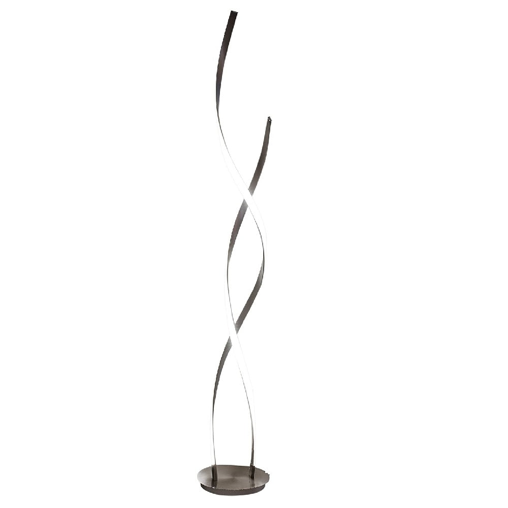 Britalia 880200 Satin Nickel LED Double Twist Modern Floor Lamp 126cm