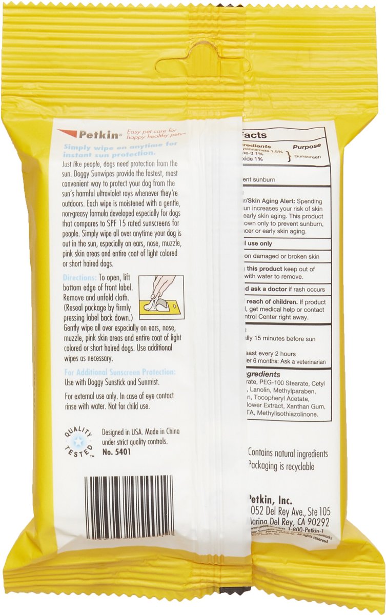 Petkin SPF 15 Doggy Sun Wipes