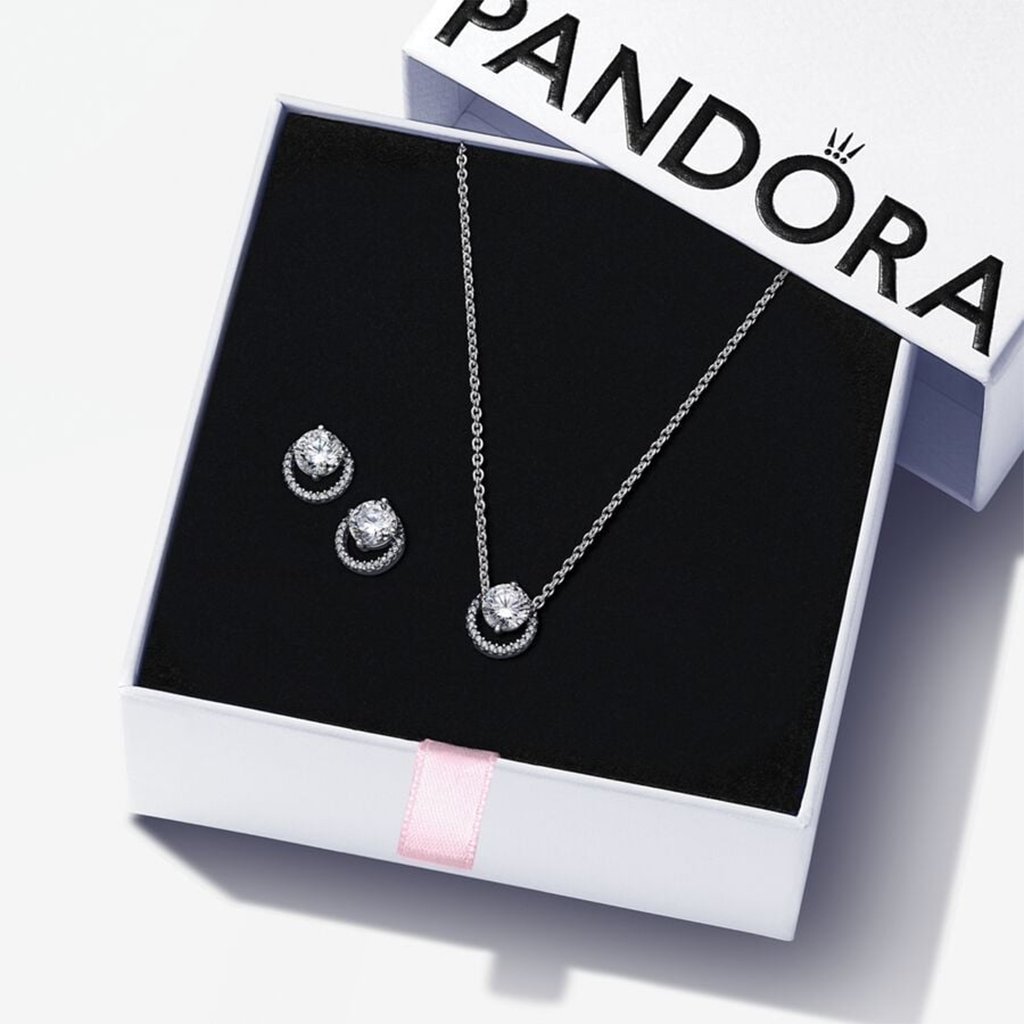 PANDORA  Sparkling Round Cut Jewelry Set - Sterling Silver