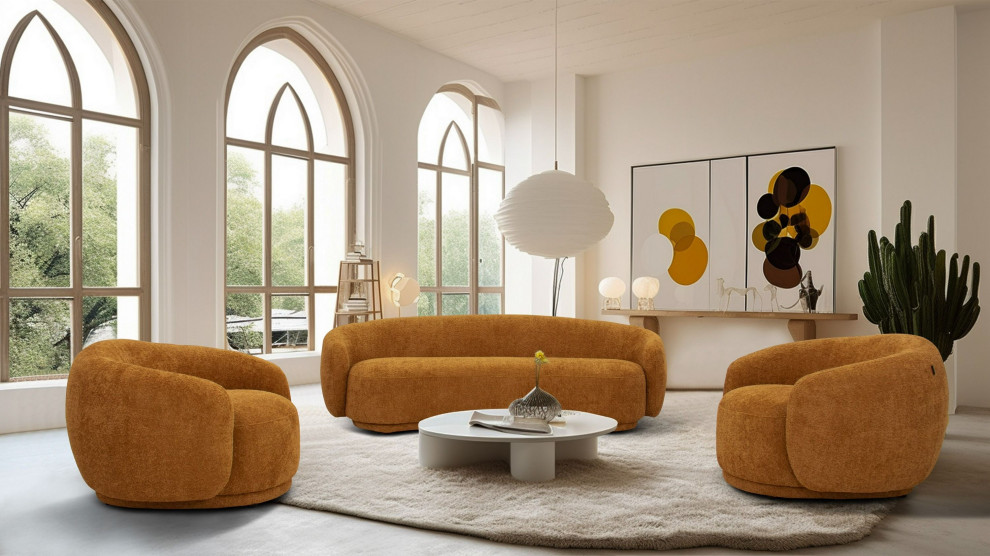 Divani Casa Andrew Modern Orange Fabric Accent Chair   Modern   Armchairs And Accent Chairs   by Vig Furniture Inc.  Houzz