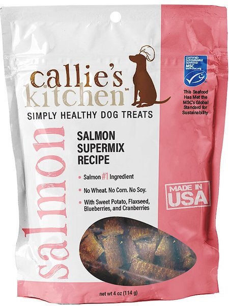 Callie's Kitchen Salmon Supermix Recipe Dog Treats， 4-oz bag