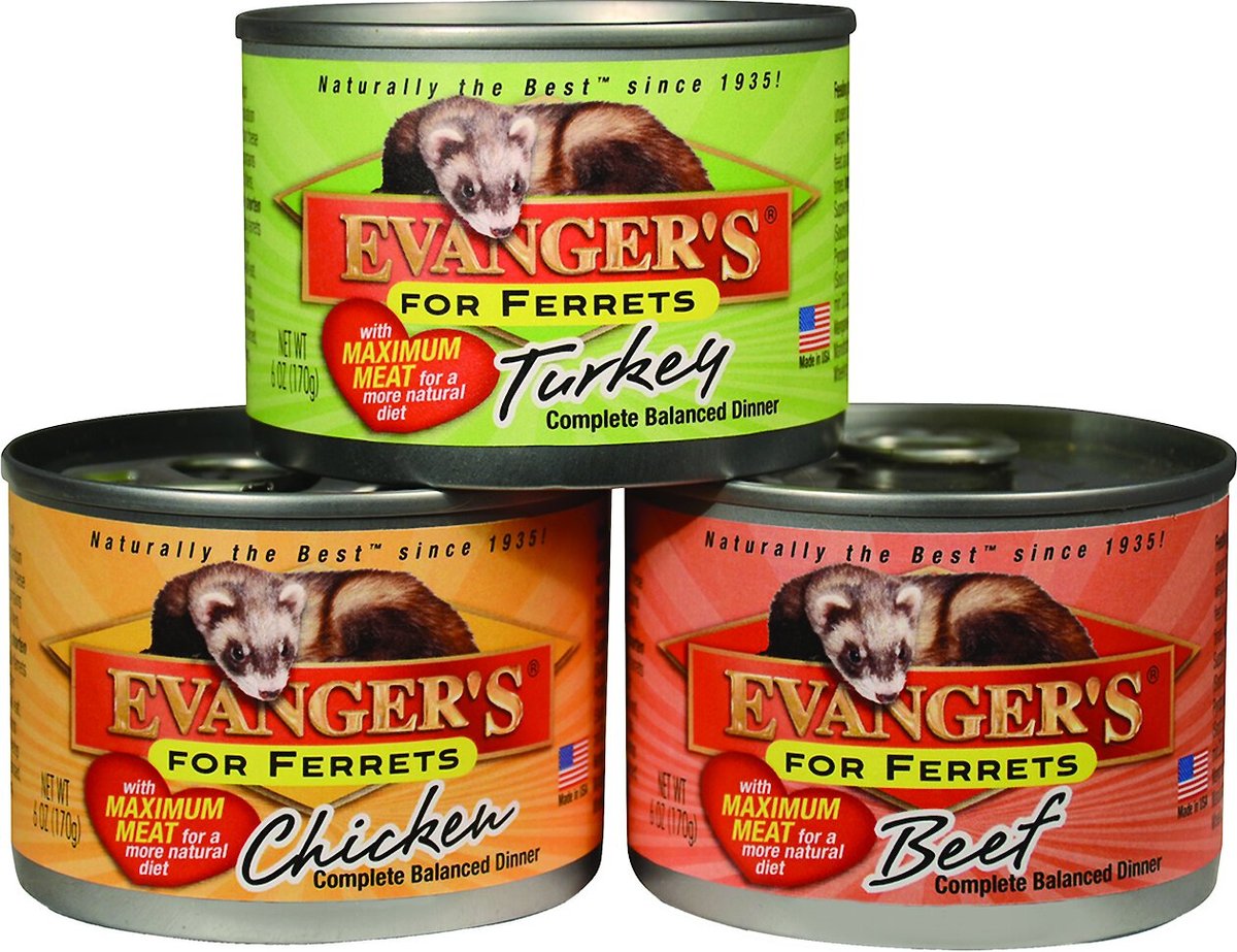 Evanger's Beef Wet Ferret Food， 6-oz can， case of 12